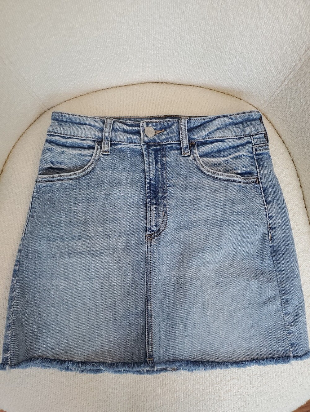 Cello Light Blue Denim Mini Skirt Frayed Hem Women's Size Small